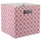 Contemporary Home Living Rose Pink Cube Storage Bin with Lattice Design 13"
